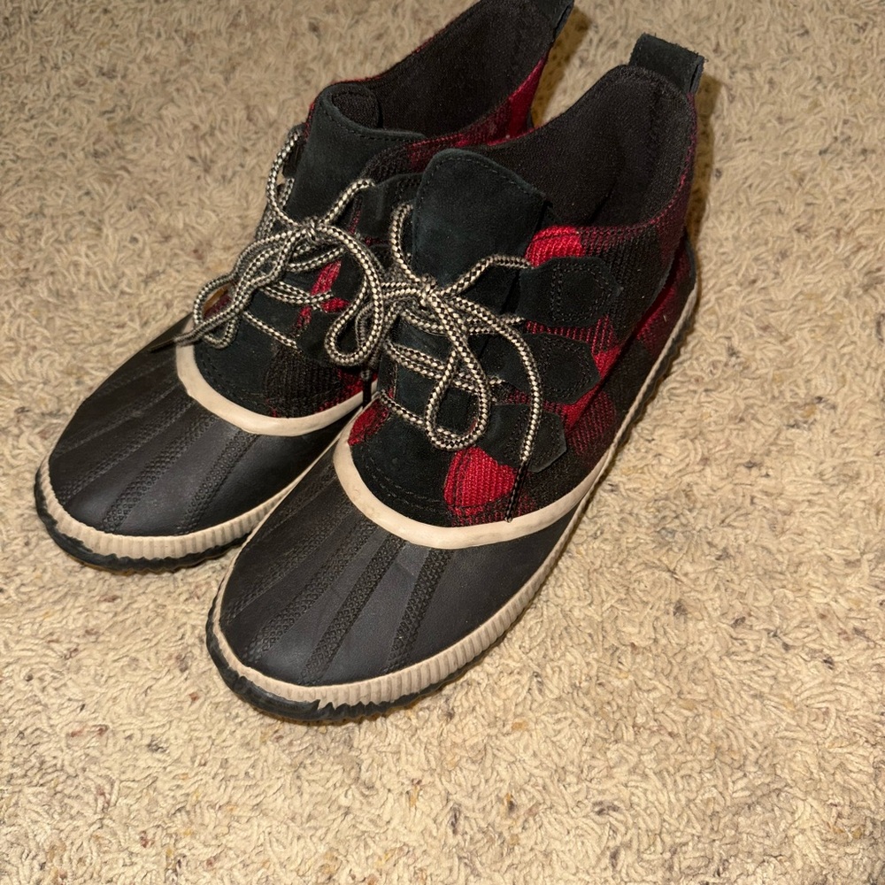 Sorel Plaid Ankle Boots